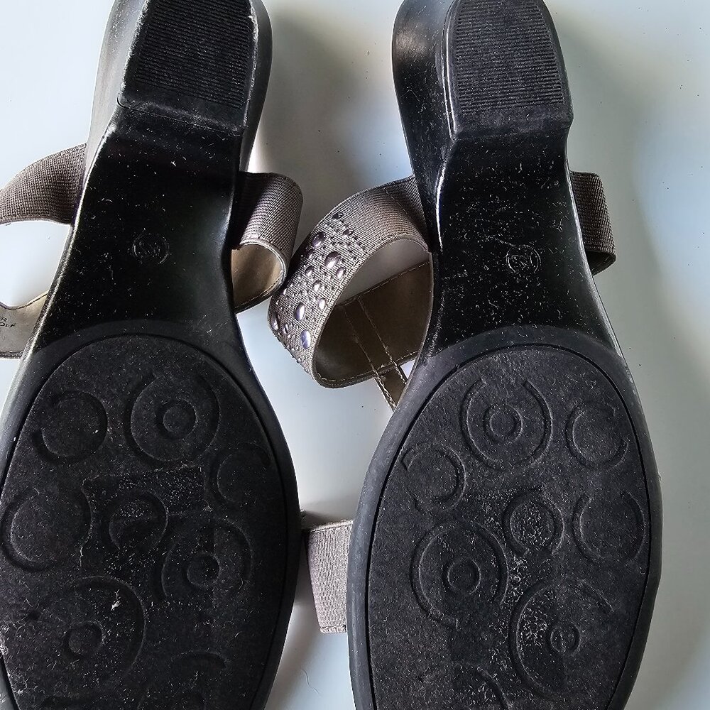 Karen Scott Eddina Embellished Slide Sandals - Pewter size 11m - Picture 2 of 5